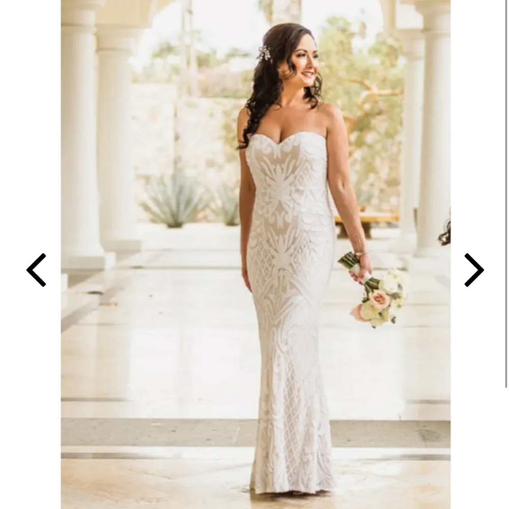 NWT Olivia white sequin dress